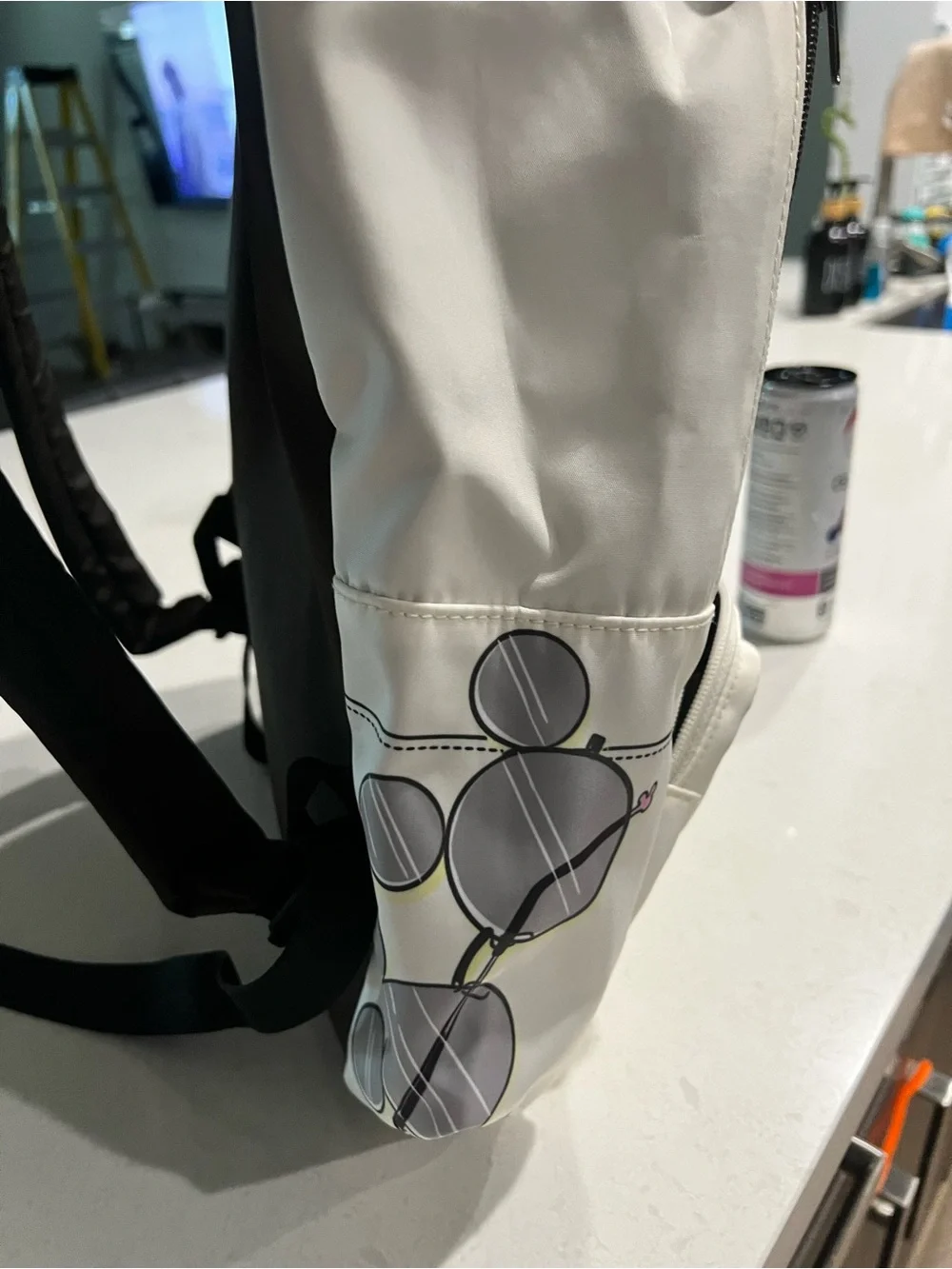 Disney White, Pink and Yellow Mickey Backpack with Charm Graphics